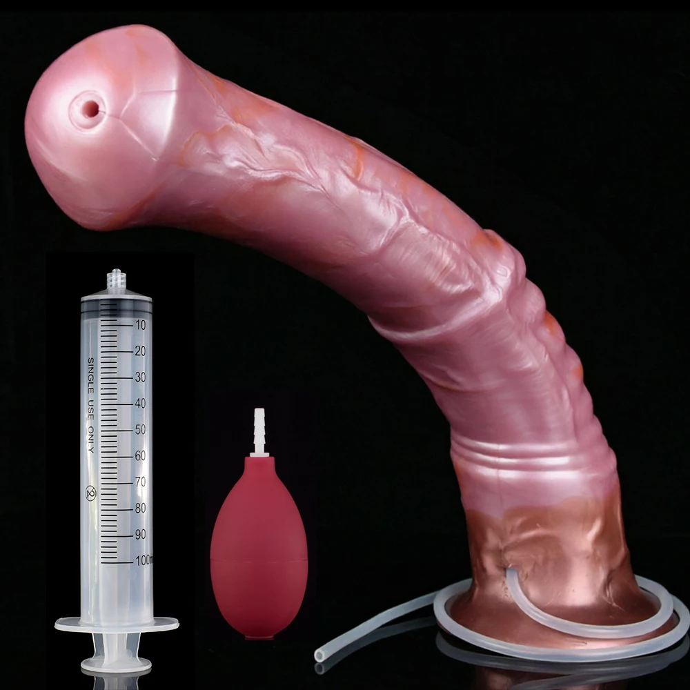YOCY Squirting Anal Plug Long Horse Penis Water Spray Dildo Silicone Masturbator Sex Toys For Women Men Climax Play Sexy Shop
