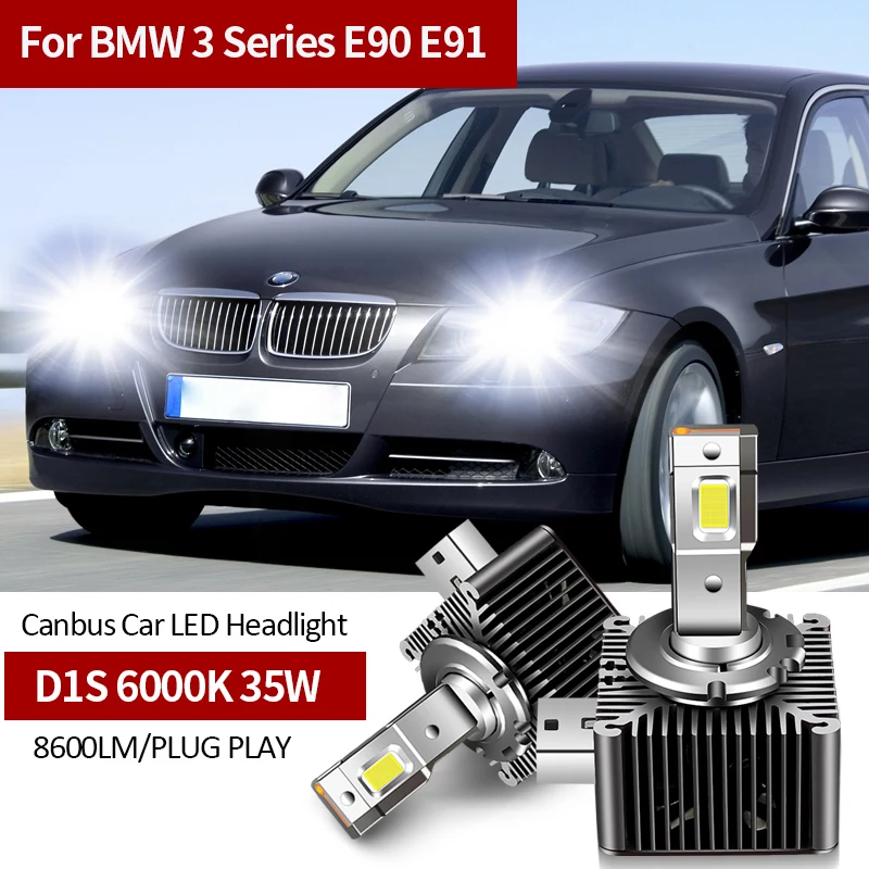 For BMW 3 Series E90 E91 2005-2009 2010 2011 2012 6000K D1S Canbus Car LED Headlight Bulbs Replacement Original Xenon HID Bulb