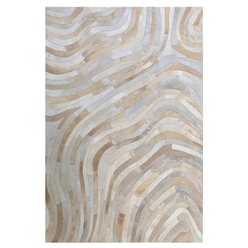 

Brazilian cowhide handmade carpet, home Nordic modern light luxury, bedside blanket, dirt-resistant pad