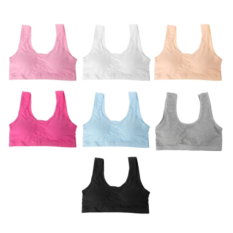 New Popular Soft Cotton Girls Training Bra with Removable Pads Little Girls Training Bras for Teenage Girls U-Back