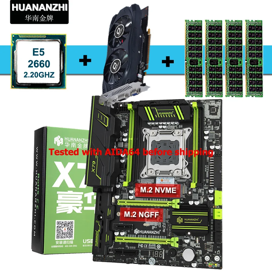 

Материнская плата HUANANZHI X79 Super, 2 M.2 SSD слота, игровой компьютер, видеокарта GTX750Ti 2G ЦП Xeon E5 2660 SR0KK 32 ГБ ОЗУ