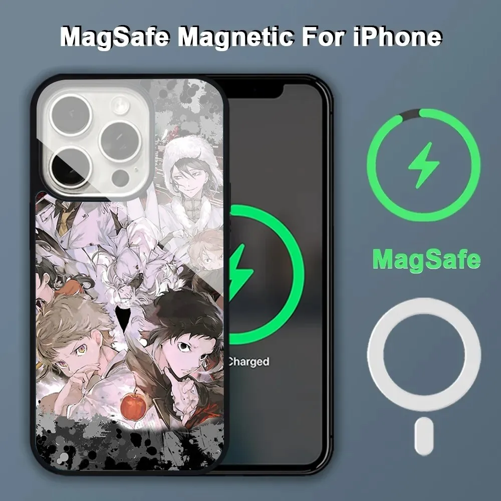 Japan Anime Bungou Stray Dogs Dazai Osamu Phone Case Alex Mirror For Magsafe Wireless Charging Caver For IPhone 13 14 15 Pro Max