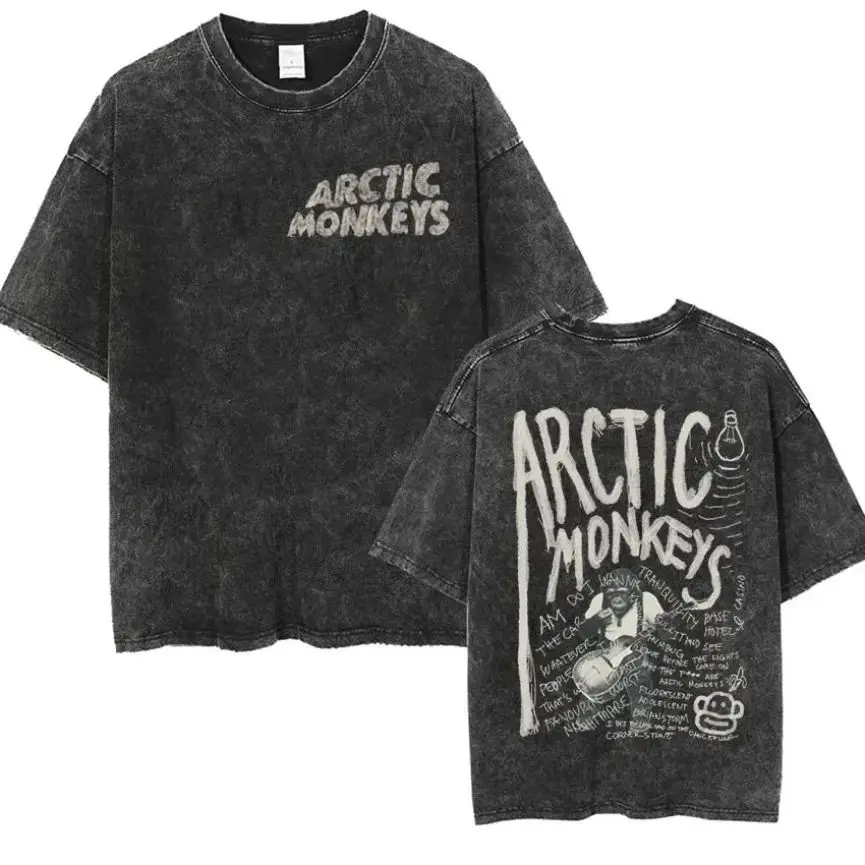 

Retro Ro Arctic Monkeys Music Album aphic T-irt Men's Straight Leg Spring Tour Youth Faion Eighteen Pants