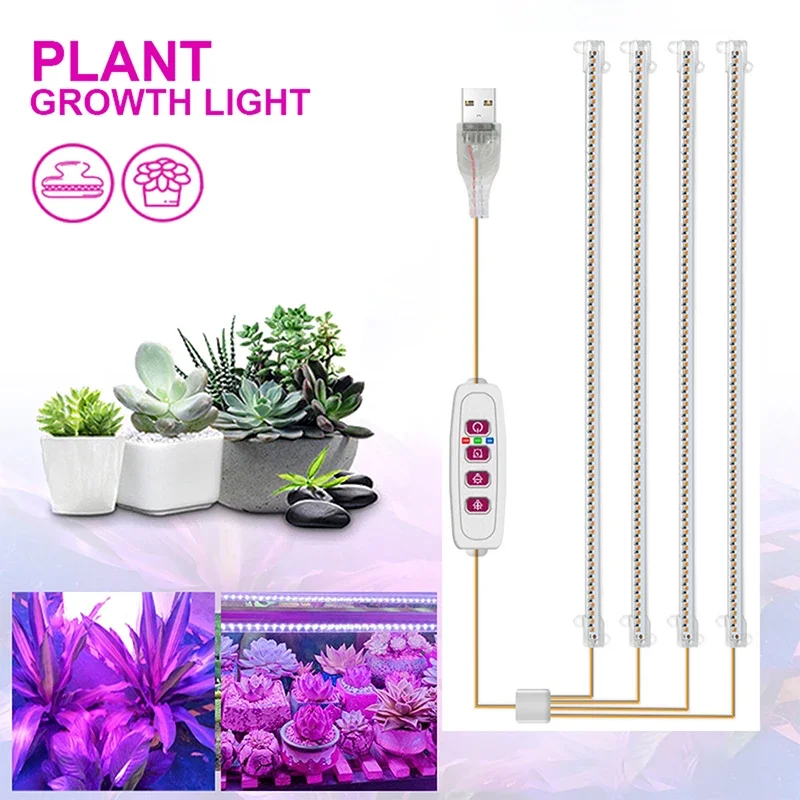 

LED Plant Grow Light Timing Usb Full Spectrum Hydroponics Growing Lamps for Succulent Flowers Seedling Indoor Cabinet Lamp