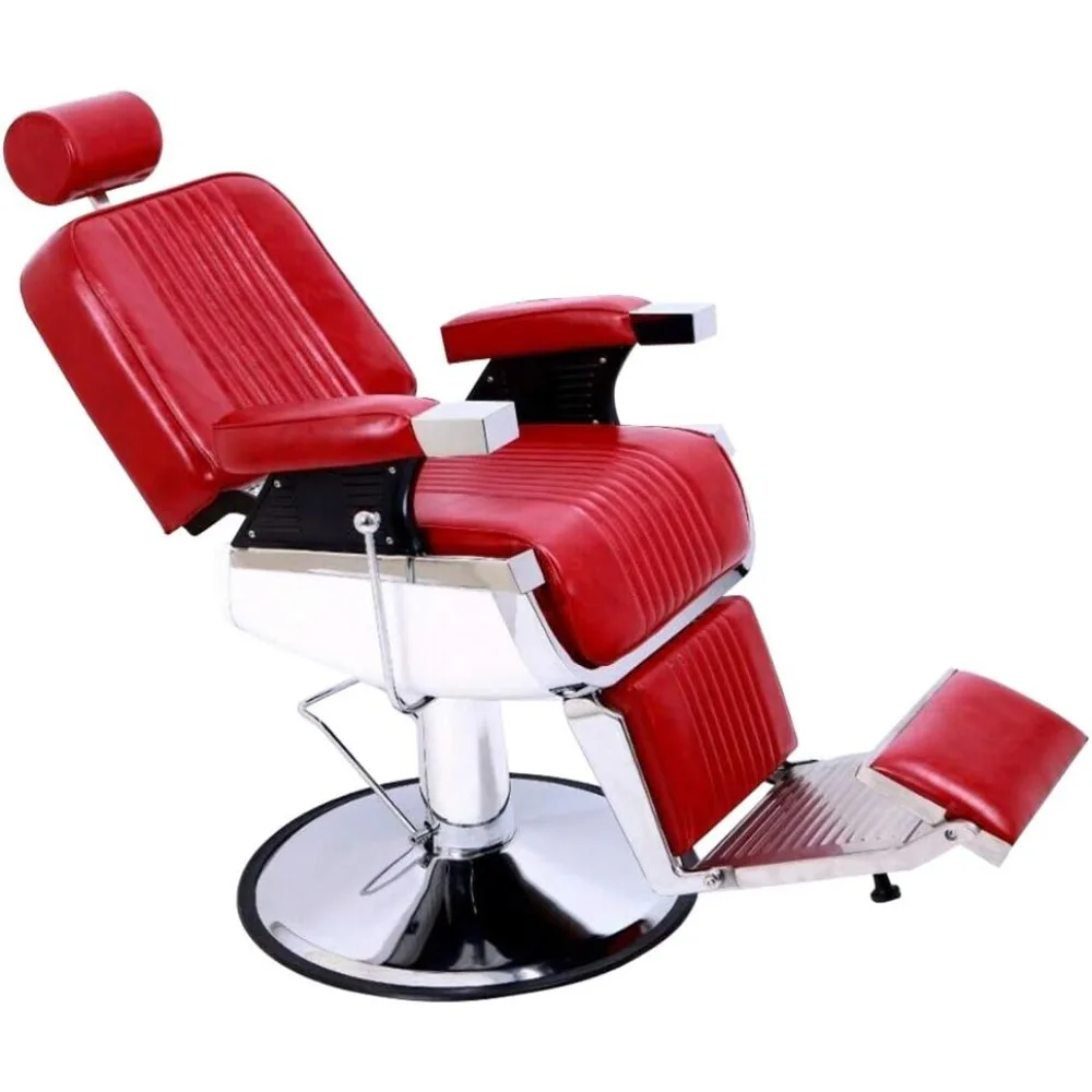 

Reclining Barber Chair with Headrest. Supports to 360 Degrees Rolling Swivel, All Purpose Salon Spa Chair for Hair Stylist