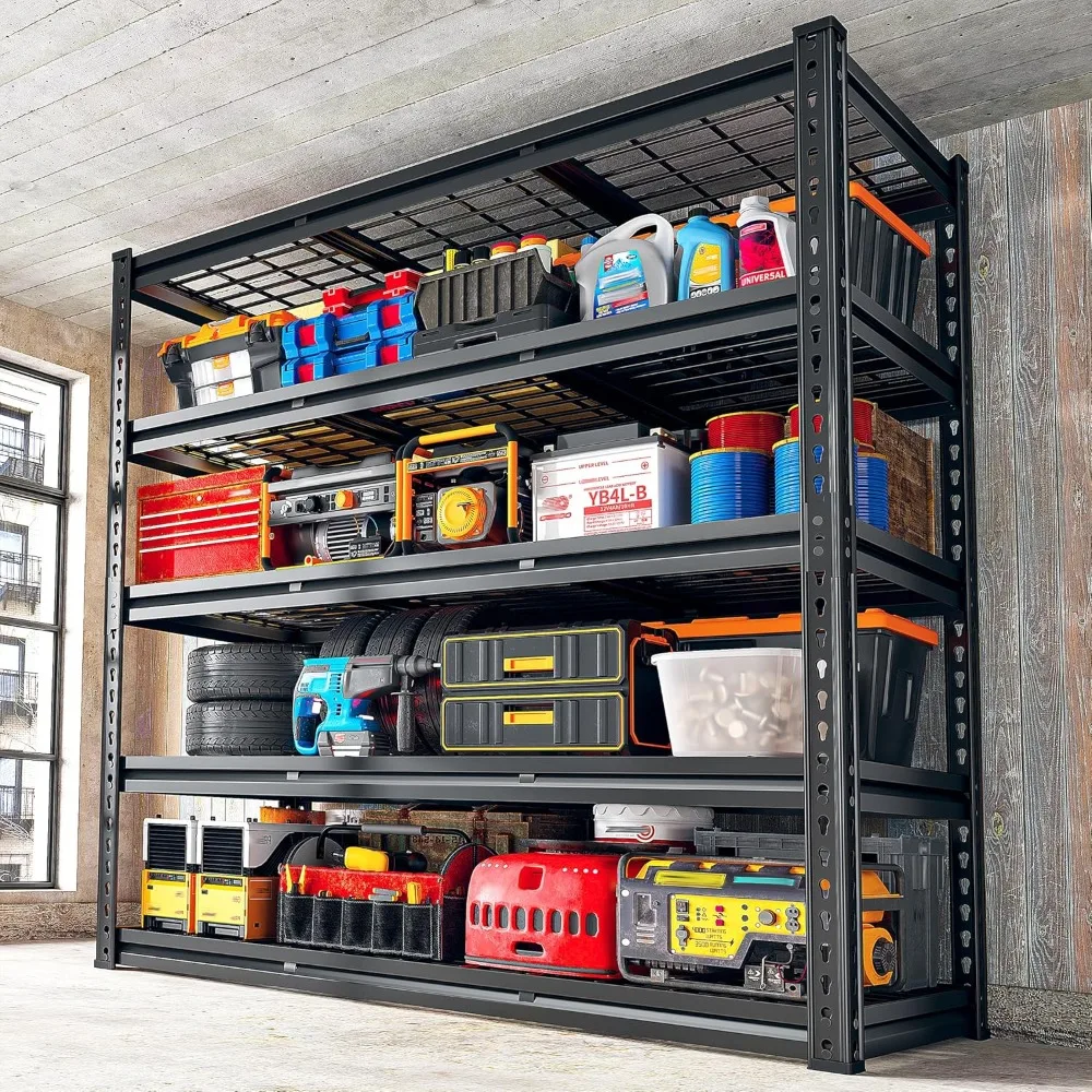 

48" W Garage Shelving Heavy Duty, 5-Tier Storage Shelves, Garage Shelving Load 2750LBS, Adjustable Metal Storage Shelves for Ba