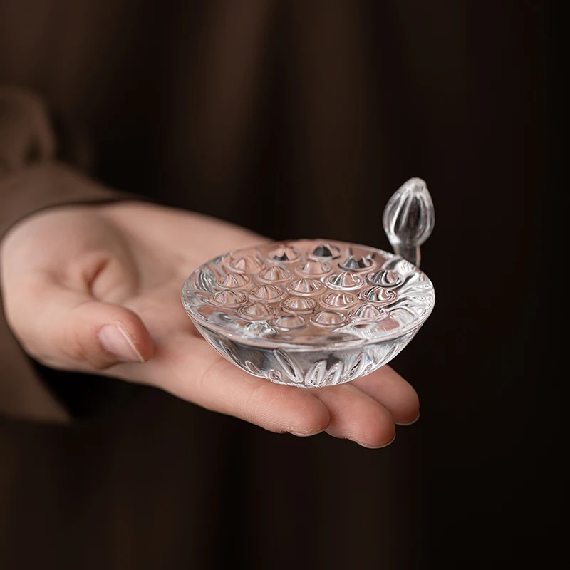 Transparenter Glas-Lotus-Abdeckungshalter, hohe Borosilikatglas-Teekanne, Teezeremonie, Schmuckstück, hitzebeständiger Tee-Haustier-Topf-Abdeckungshalter
