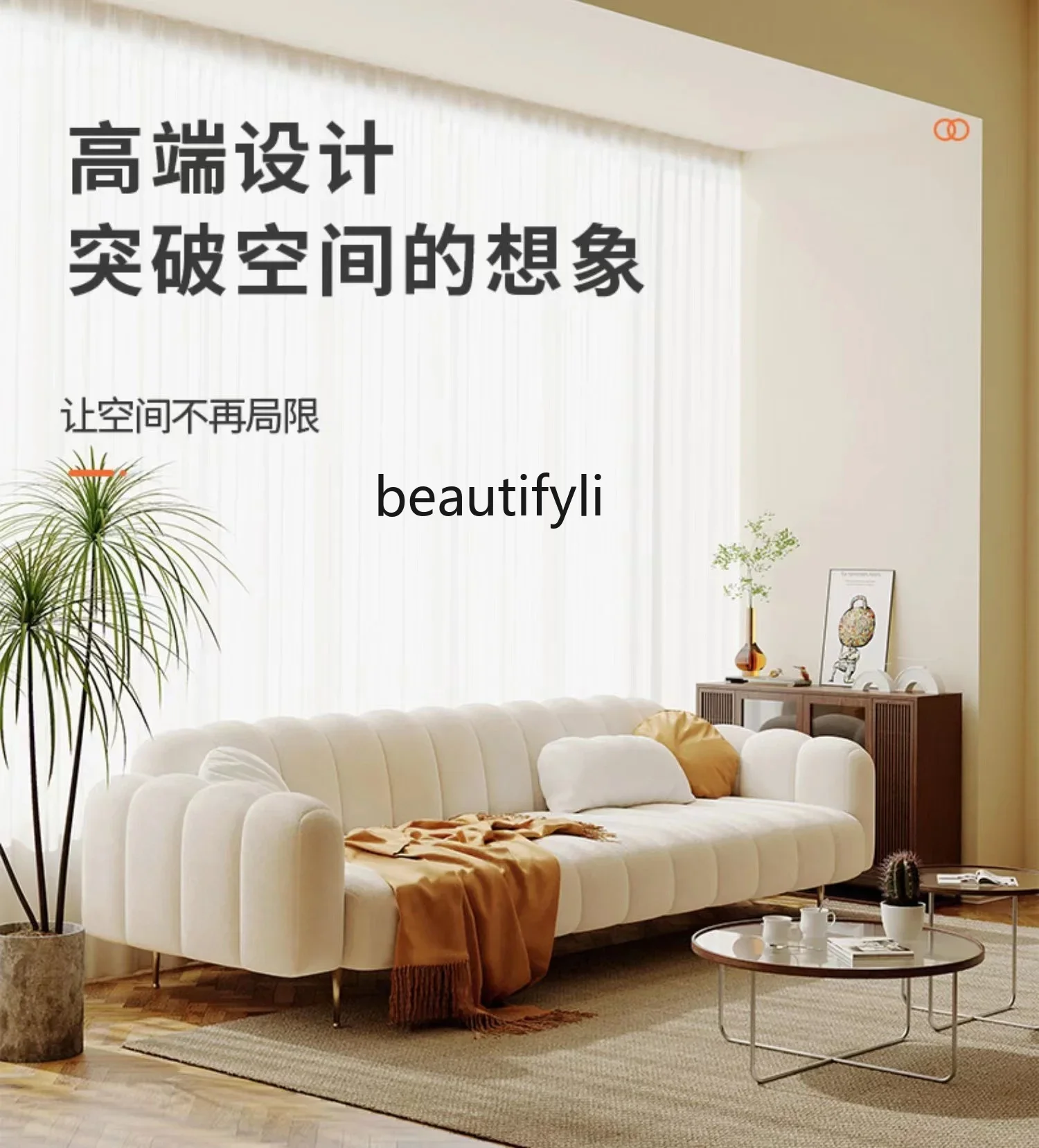

smt03 Nordic Small Apartment Cream Style Double Sofa Italian Beauty Salon Velvet Leisure Sofa