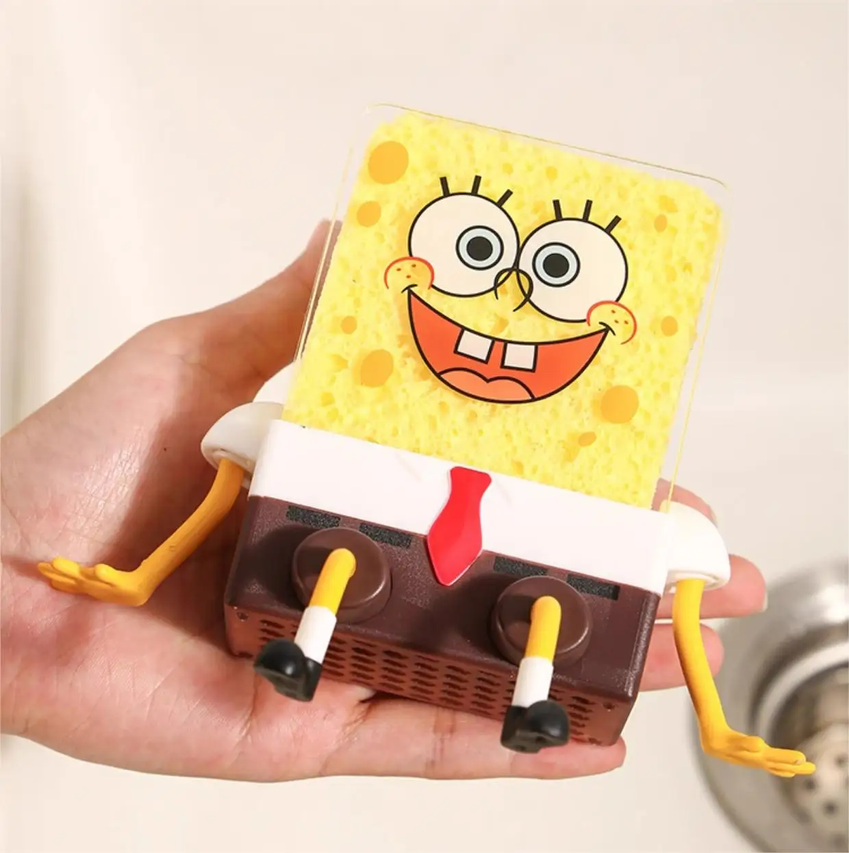 Spongebob Kitchen Goodies Dish Cloth Drain Rack Cartoon Rack Peripheral Dishwashers Scrub Pot Shelving Tabletop Decoration