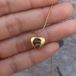 18K Gold Plated Puff Heart Necklace for Women Christmas Jewelry Polished Bubble Heart Lover Girl Choker Necklaces Party Gift