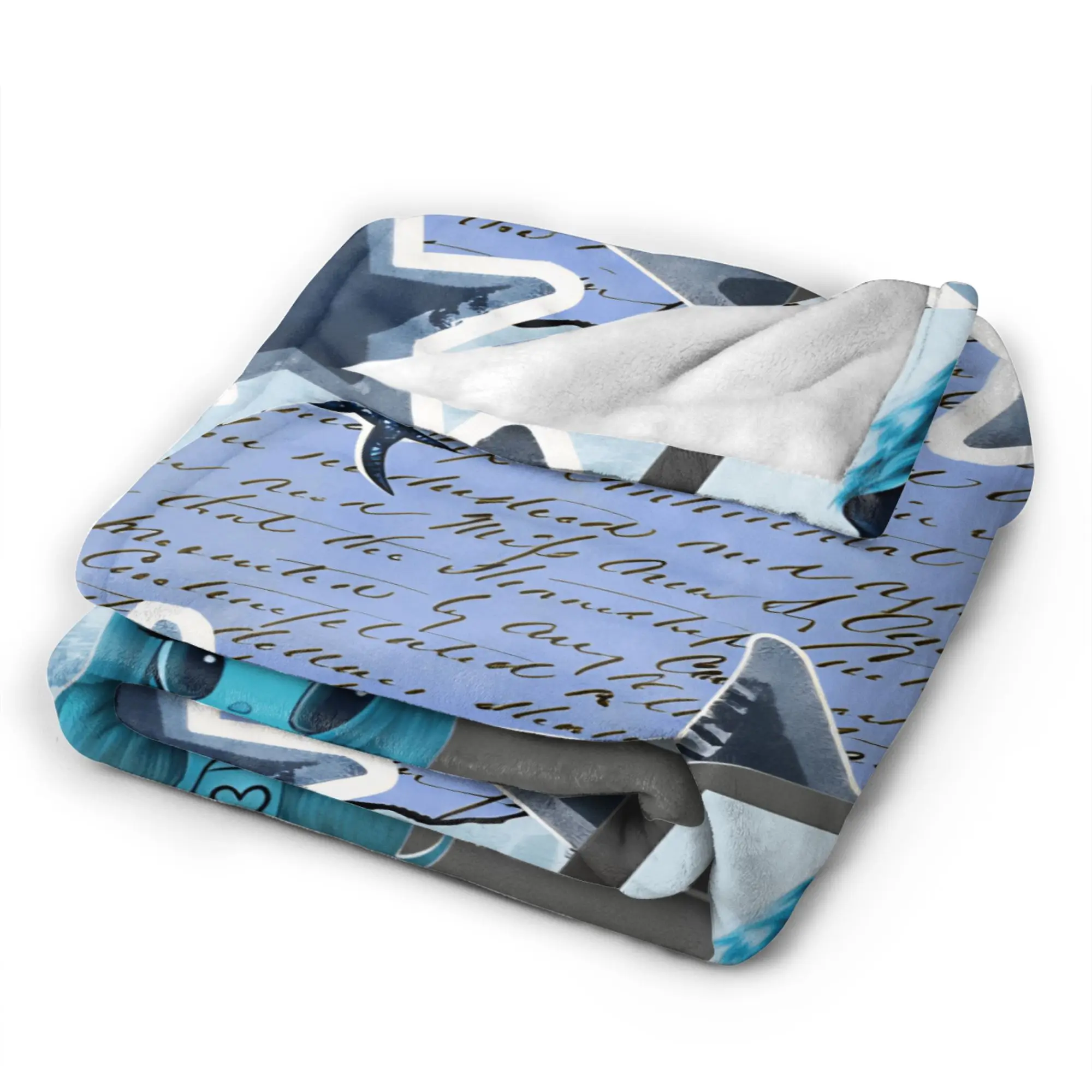 Warm Comfy Throw Blanket Travel Karol G Blue Scrapbook Collage Art Blanket  Flannel Bedspread For Outdoor Casual Sofa Bed Cover