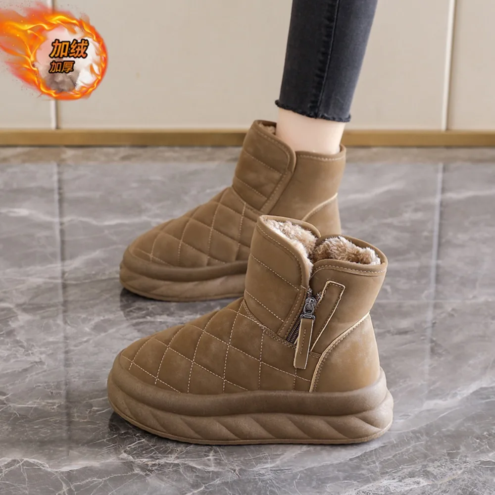 

Хлопковые зимние высокие берцы для женщин и девочек с бархатными теплыми зимними сапогами, женская теплая повседневная обувь