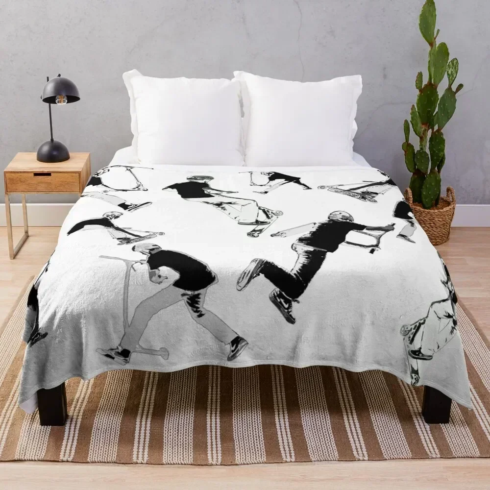 

Airtime!- Stunt Scooter Fun Throw Blanket Luxurious Soft Blanket Holiday Gift for Family