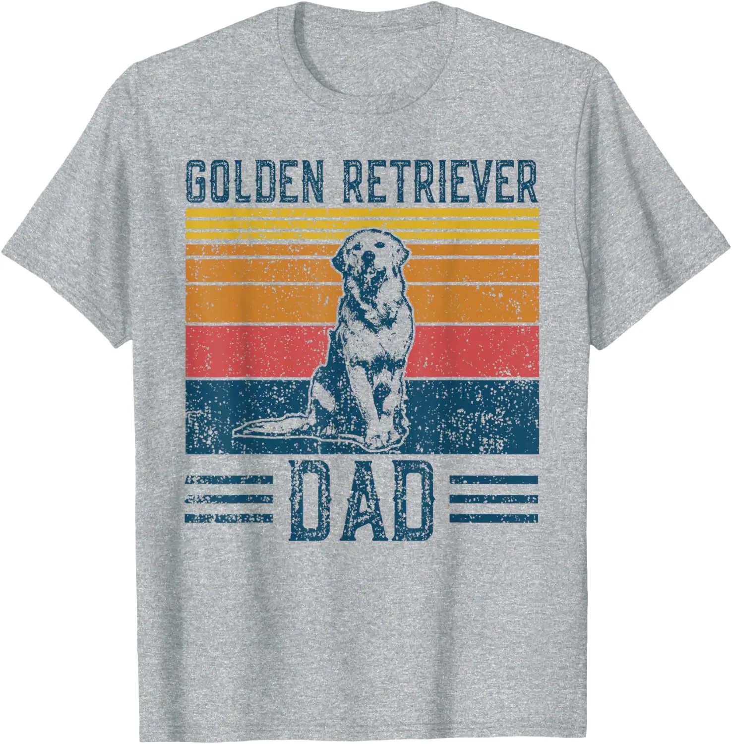 Dog Golden Dad - Vintage Golden Retriever Dad T-Shirt 100% Cotton O-Neck Short Sleeve Summer Casual Mens T-shirt Streetwear