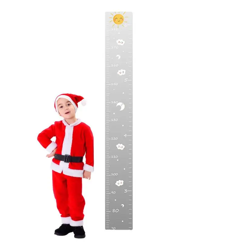 Growth Chart For Kids Shatterproof Growth Chart Mirror Ruler Wall Decoration Full Body Mirror With Tape For Playroom And Nursery