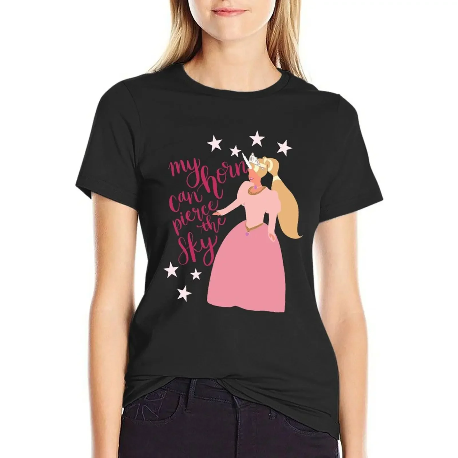 

Princess Unicorn T-Shirt Blouse animal prinfor funny korean Women's clothes