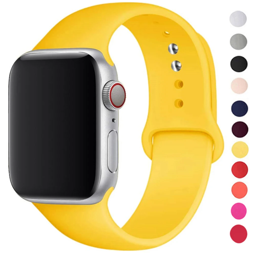Silicone Strap For Apple Watch Band Ultra 2 49mm 44mm 45mm 40mm 41mm 38/42mm sport bracelet correa iwatch series 9 8 7 6 5 4 SE