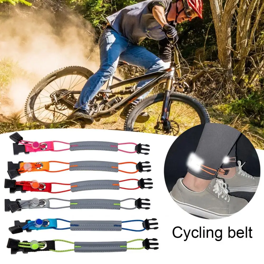 Biking Trousers Band Reflective Cycling Leg Bands High Visibility Adjustable Ankle Straps Elastic Night Running Safety for Men