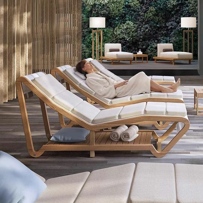 

Уличная лежанка для отдыха на открытом воздухе, для двора, отеля, террасы, гостевого дома, пляжа, бассейна, для отпуска, из антикоррозийной массивной древесины.