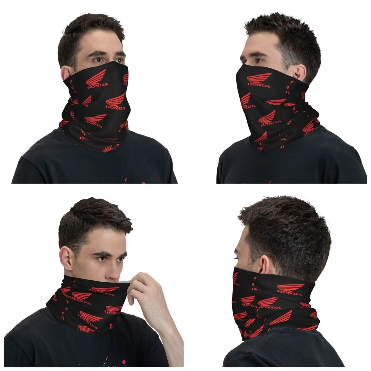 Hondaed Motocycle Logo Bandana Neck Cover Printed Racing Wrap Scarf Multi-use Headband Cycling Unisex Adult Windproof