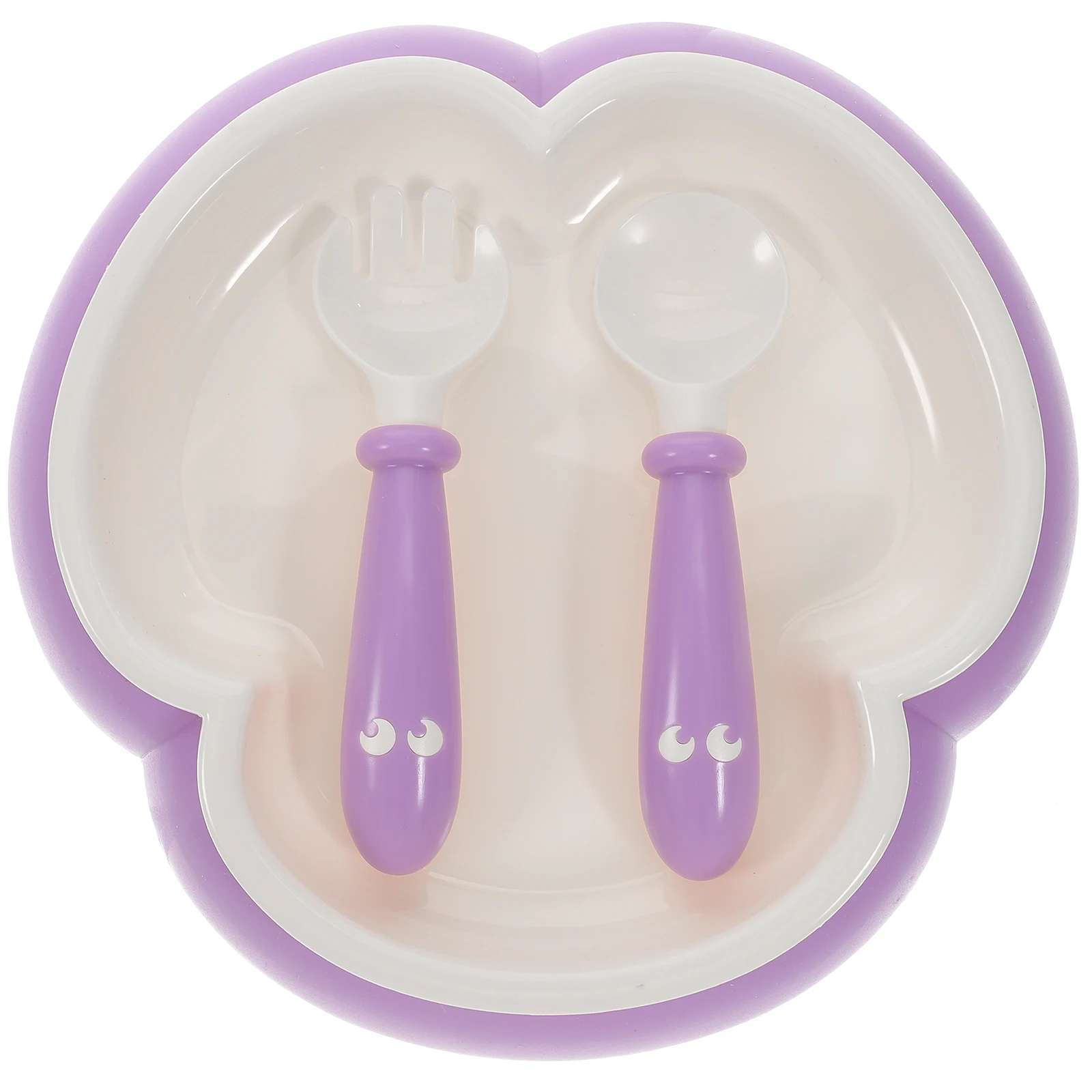 

1 set Baby Suction Bowl Spoon Set Silica Gel Training Feeding Utensils Durable Smooth Edge Safe Infant Tableware
