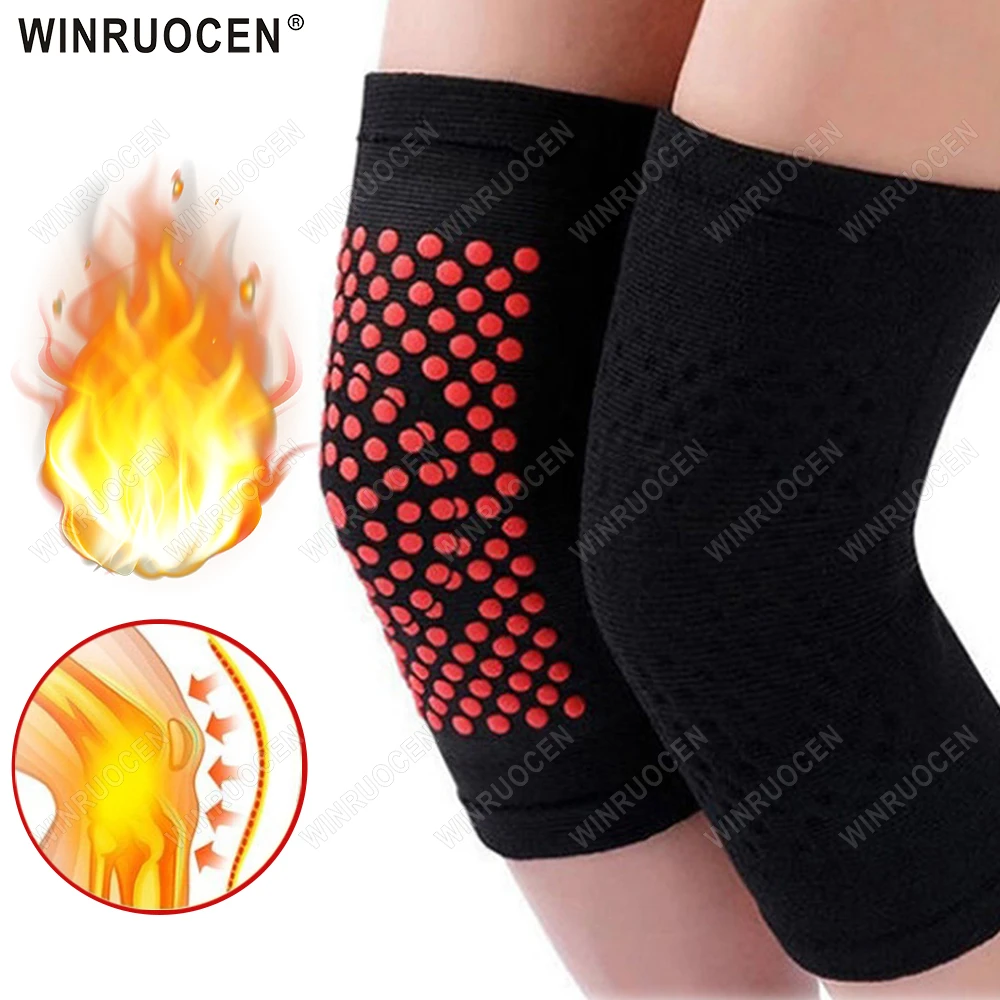 Selbsterhitzende Knie-Thermo-Knieschützer, Klammer, Wermut, vierseitig, elastisch, Schmerzlinderung, alte kalte Beine, Männer/Frauen/ältere Menschen, WINRUOCEN