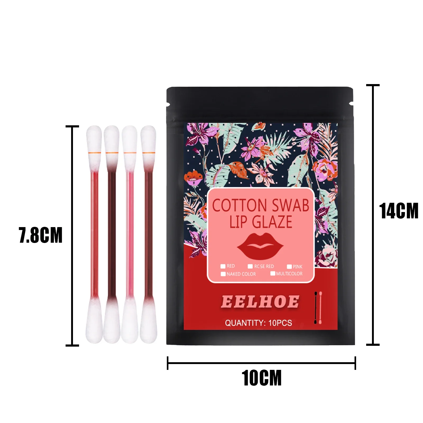 Cotton Swab Lip Glaze ลิปสติก Moisturizing Non-stick Cup แบบพกพาลิปสติกแบบใช้แล้วทิ้ง Liquid Safety Products