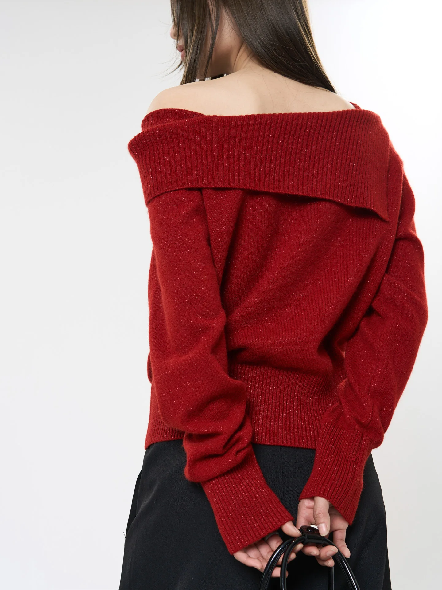 ฤดูใบไม้ผลิและฤดูใบไม้ร่วงผู้หญิงสบายๆสีทึบหนึ่งคอยาวแขนยาวหลวมเสื้อกันหนาว