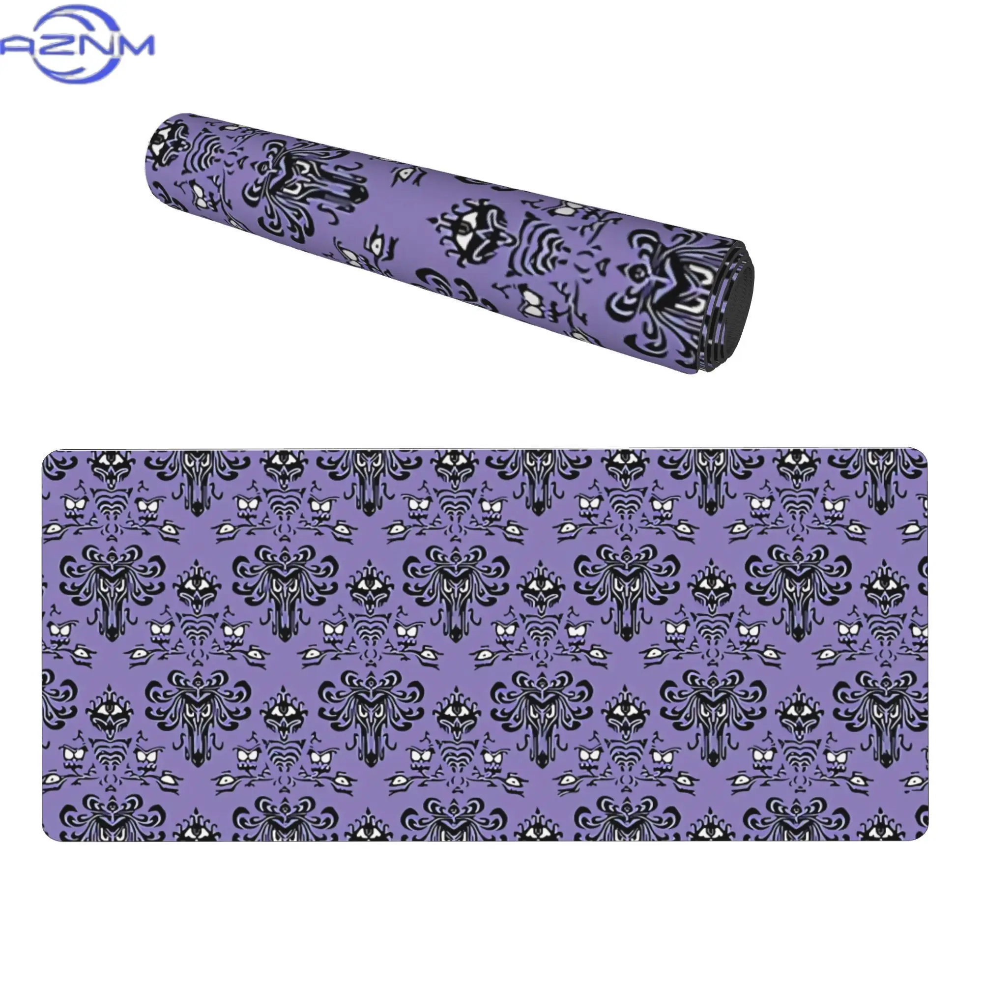 Haunted Mansion Wallpaper Purple Desk Mats Bright Patterned Desk Mat for Creative Craft Tables or DIY Corners Bring Color and Fu