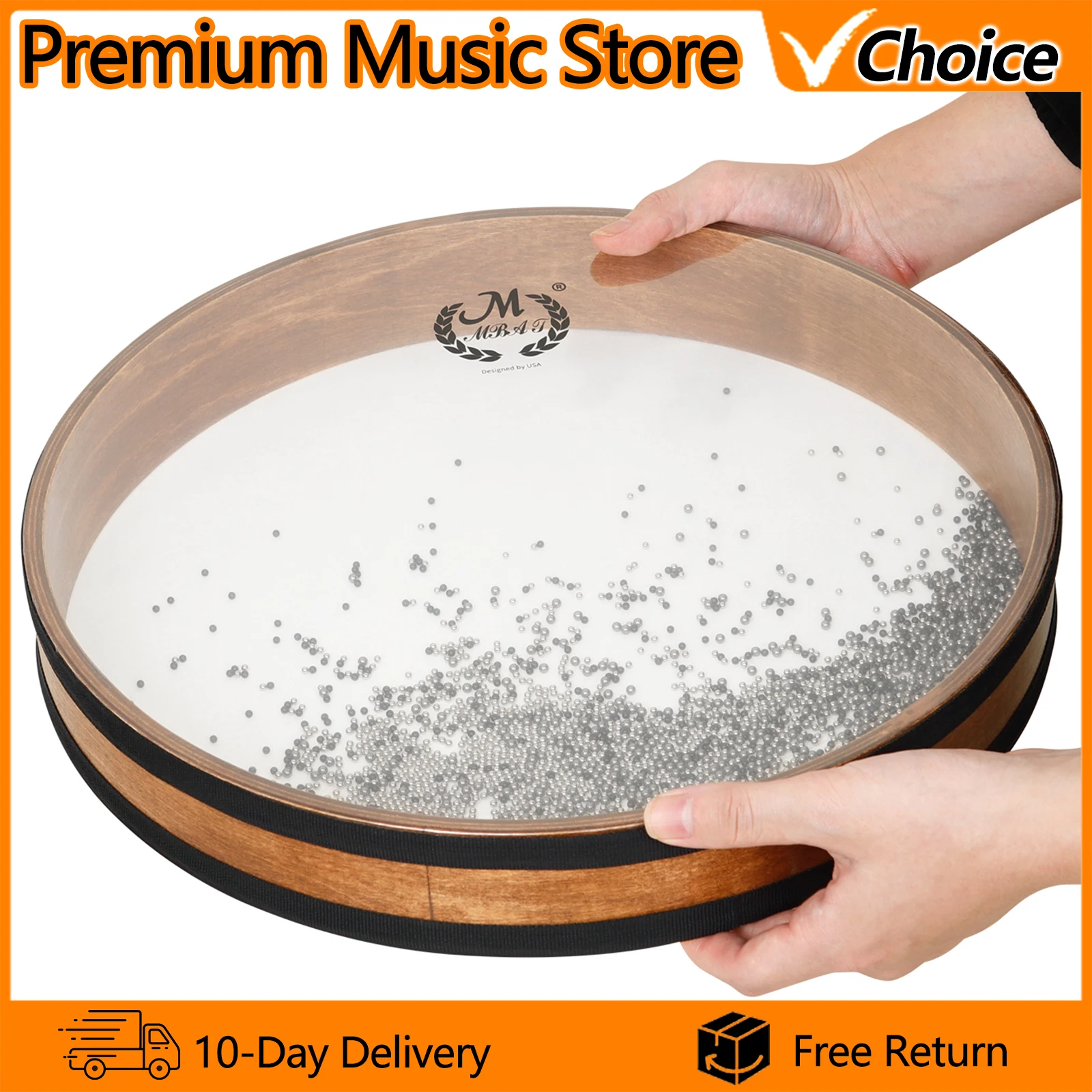 

Музыкальный инструмент M MBAT: 22-дюймовый волновой барабан (Ocean Drum) с эффектом океанских волн, перкуссионный инструмент с бусинами для детей, подарок для начинающих