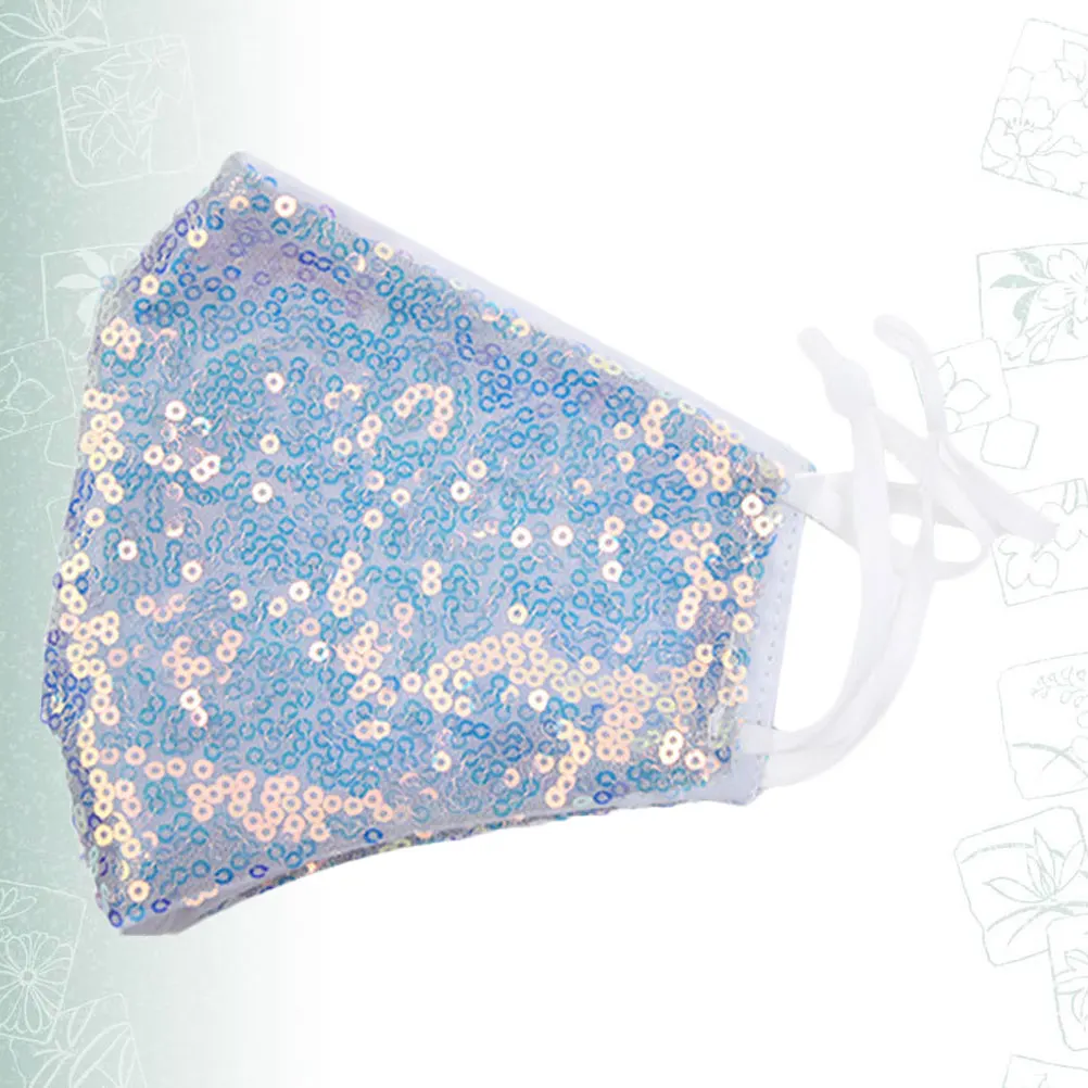 

1pc Glitter Mask Fashionable Washable Comfortable Face Cover Sparkle Design Breathable Reusable Mouth Cover For Women