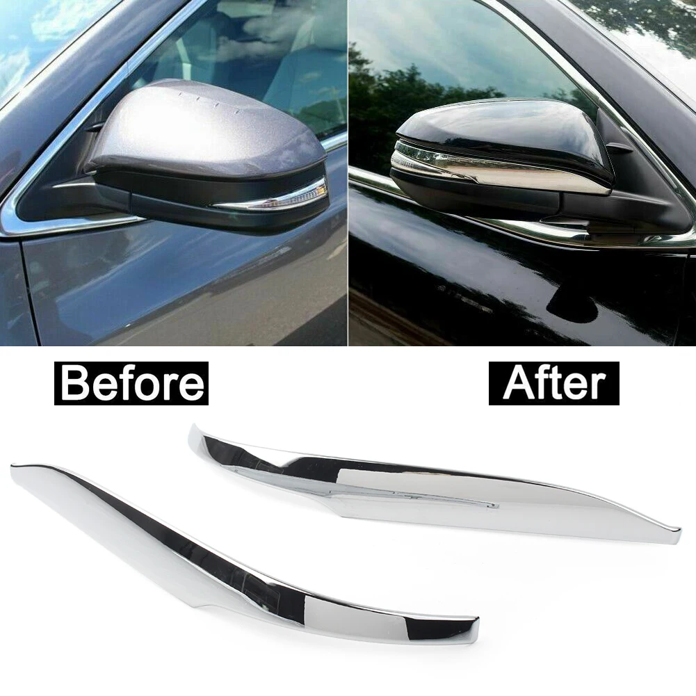 Car Side Mirrors Rearview Mirror Decoration Trim Covers For Toyota Highlander 2014 2015 2016 2017 2018 2019 Chrome 2pcs