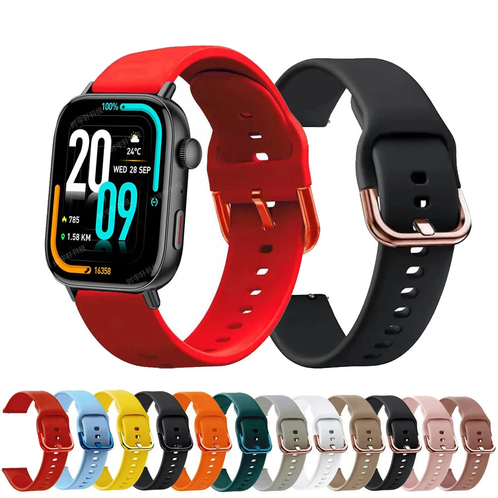 Pulseira de silicone para smartwatch colmi c8 max, 20mm 22mm, para colmi p8 p28 plus/p81/p71 p60 p68/c81 c80 c61 c60 sport correa