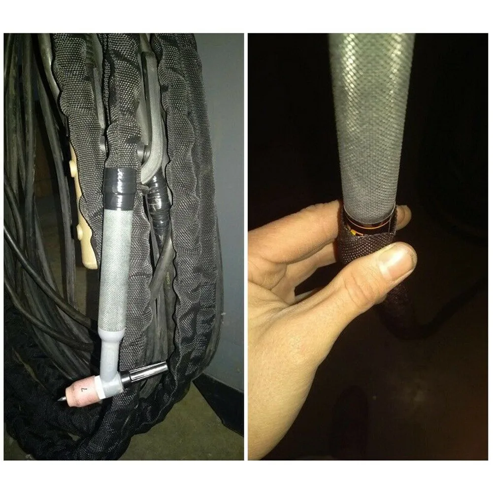 25FT Naylon Koruyucu Kılıf Kılıf Kablo Kapağı Kaynak Tig Torch Hidrolik Hortum Aşınmaya dayanıklı Alev geciktirici Hortum Kılıfı