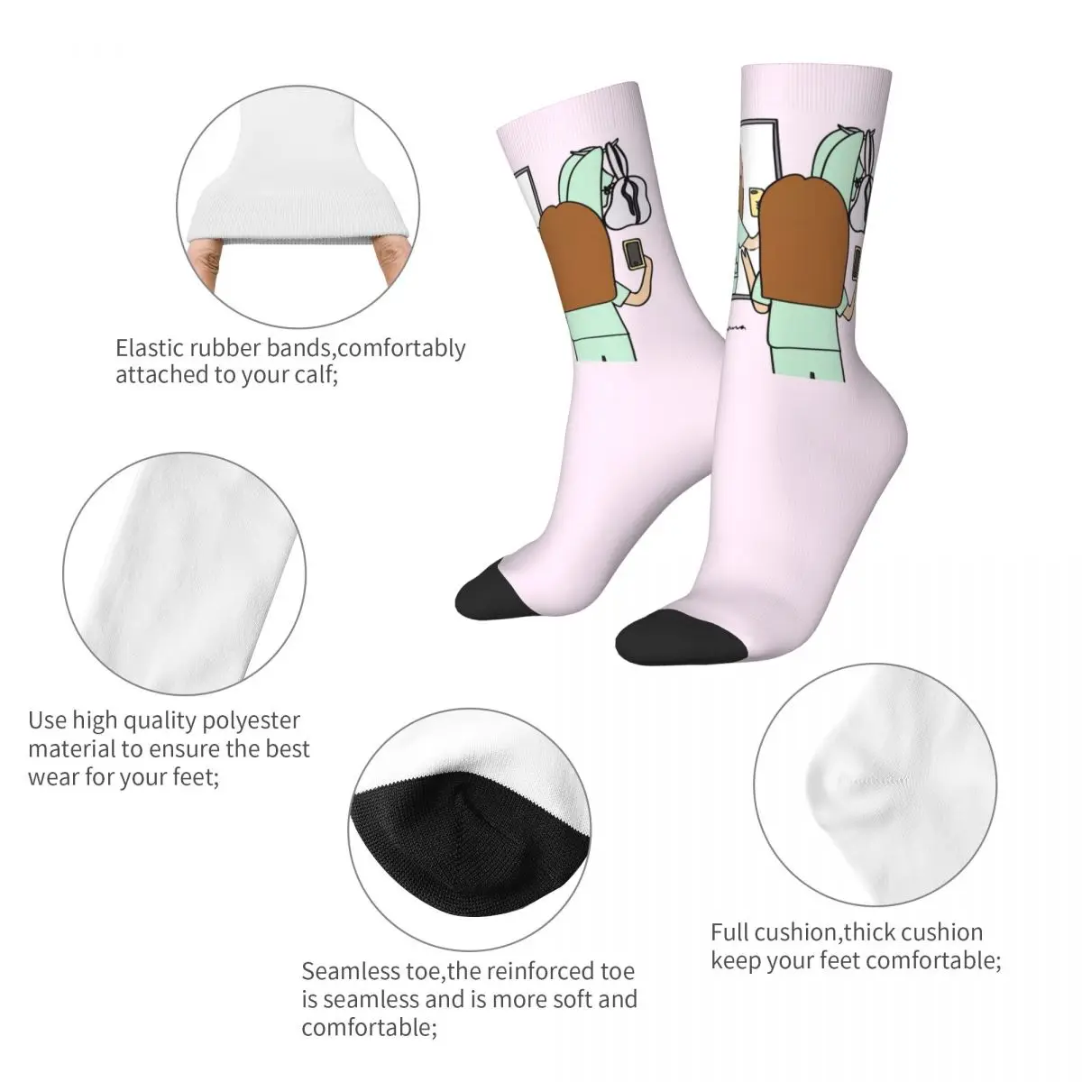 Winter Warm Colorful Men's Women's Enfermera En Apuros Nurse Medical Doctor Socks Breathable Basketball Socks