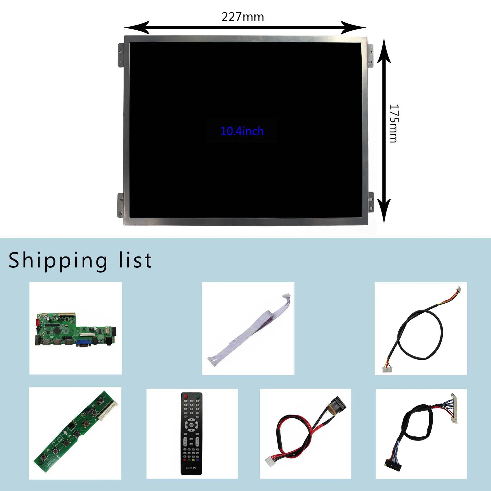 

3HD MI VGA USB LCD Controller Board With 10.4 in 1024x768 IPS 650nit LCD Panel