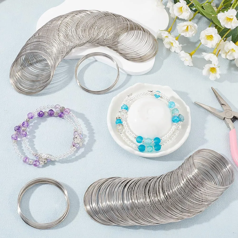 

AG-400 Loops Memory Wire Bracelets Jewelry Memory Wire Cuff Bangle Steel Beading Wires Findings
