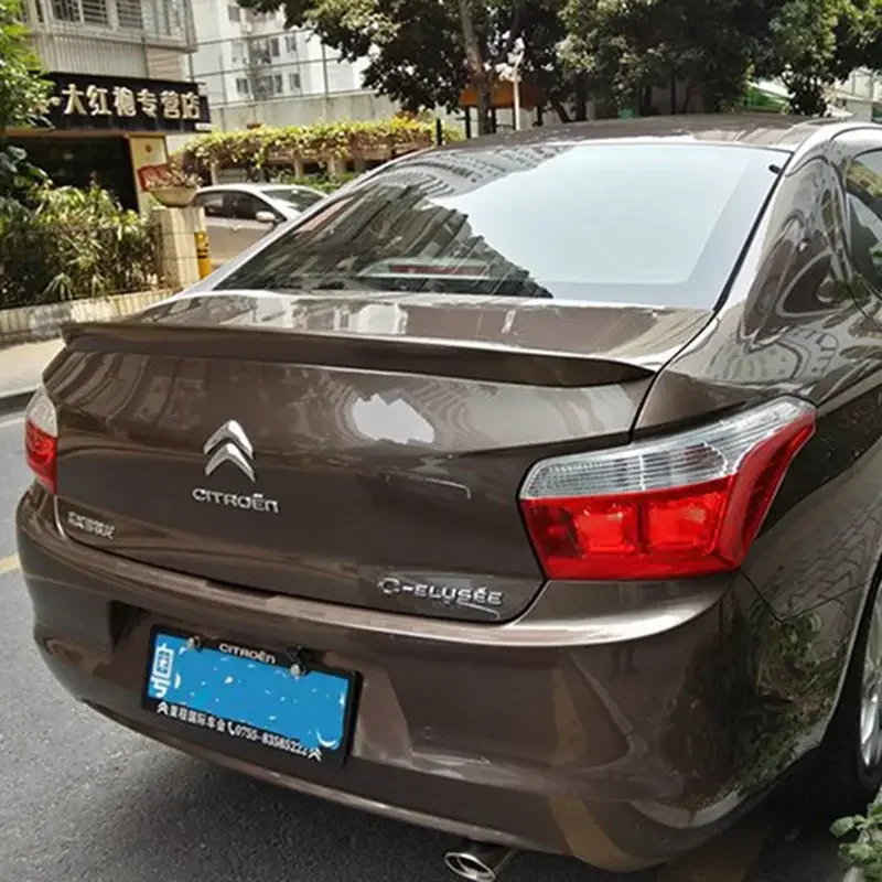 ABS Material Car Rear Wing Primer Carbon fiber look Color spoiler for citroen elysee 2014-2017