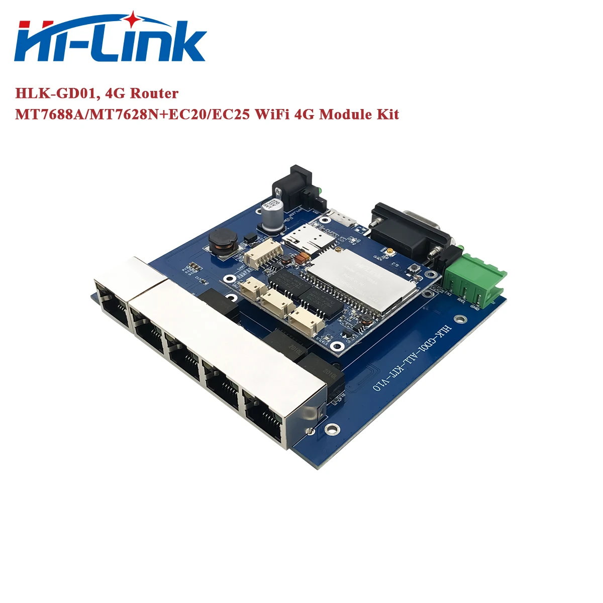 Hi-Link 4G Openwrt MT7688A/7628N+EC20/EC25 LTE Router Module Kit with Test Board HLK-GD01