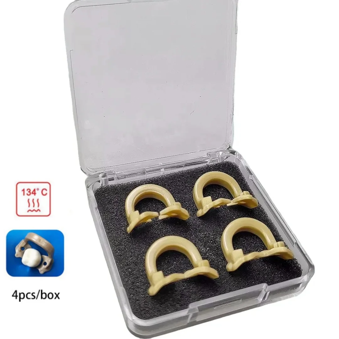 

4pcs/Box Dental Rubber Dam Clamps Autoclavable Resin Barrier Clips for Dental Isolation Procedures Clinic Use Dentist Tools