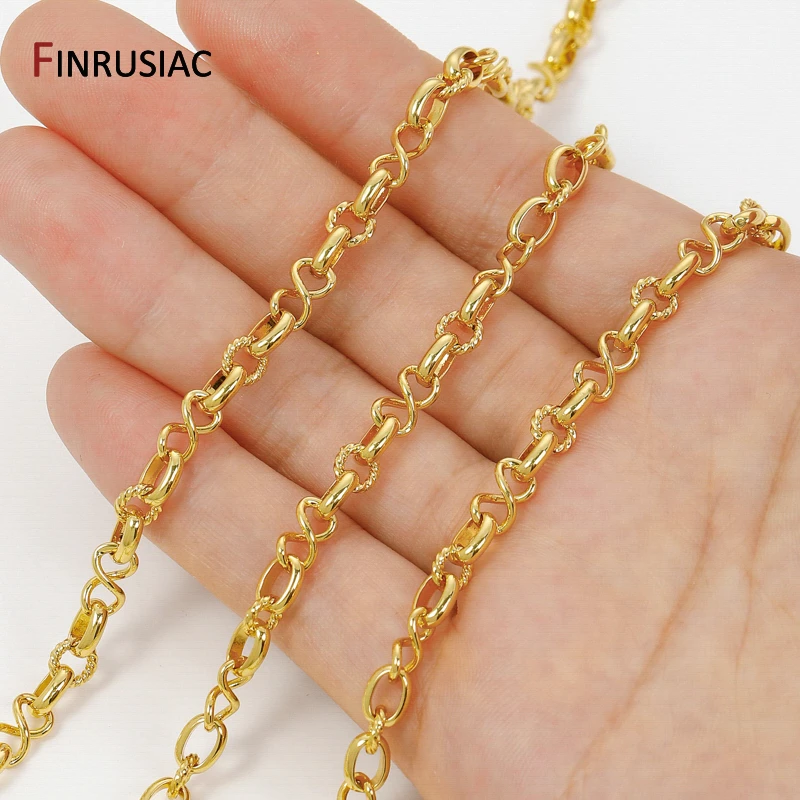 

18K Gold Plated Brass Oval Link Chains For Jewelry ,Twisted Chain for DIY Handmade Jewelry Craft Findings Accessories