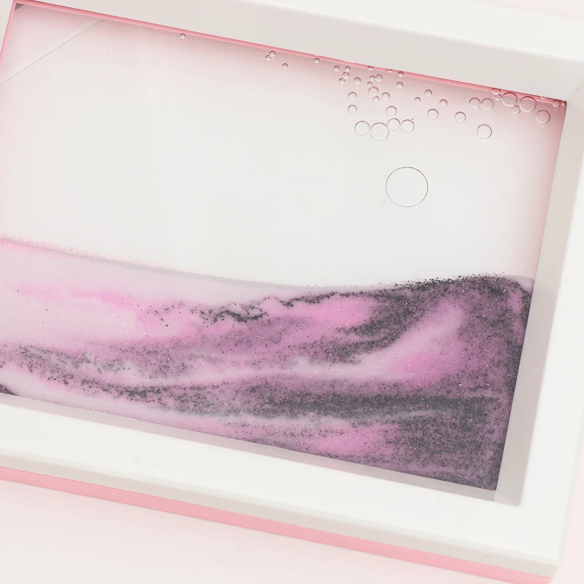 1 قطعة ثلاثية الأبعاد الرمال المتحركة الفن اللوحة تدفق الرمال ديكور للمنزل طاولة مكتبية مكتب أسود أبيض وردي الرمال الفن سطح المكتب تململ الاطفال الكبار #6