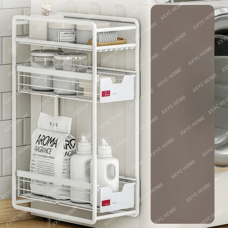 Multi-layer Washing Machine Shelf Wall Shelf with Magnet Adsorption Large Capacity Storage Home Organizer Efficient Space Usage