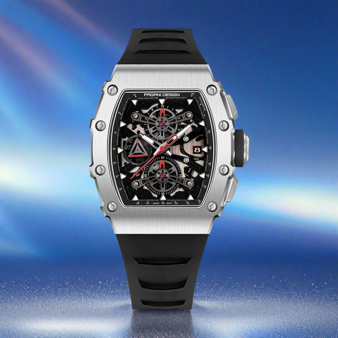 PAGANI DESIGN 2025 جديد VH88 موضة ساعة كوارتز رجالية جوفاء الياقوت الفولاذ المقاوم للصدأ مقاوم للماء 5Bar reloj hombre