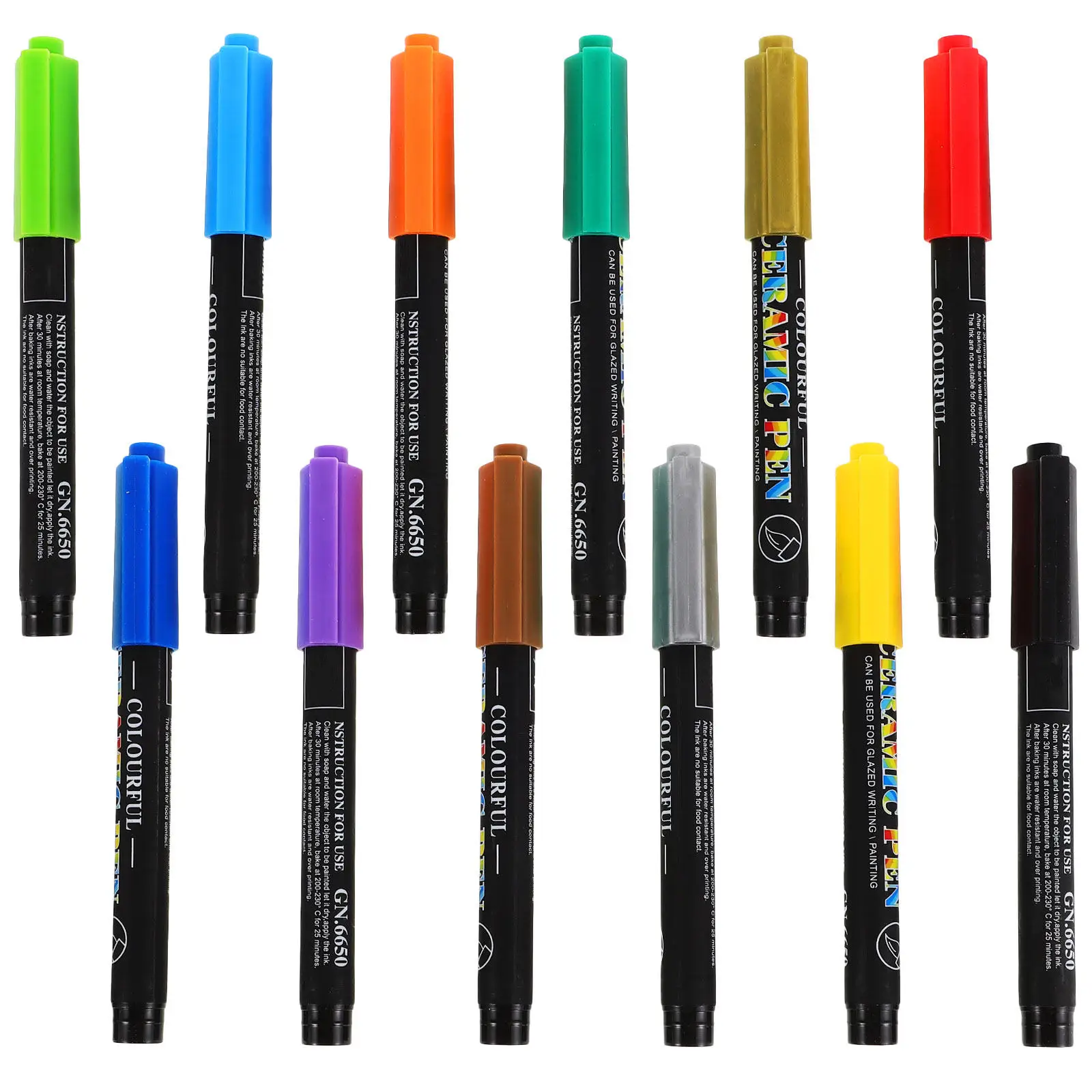 

1Set 12 Colors Soft Tip Ceramic Paint Markers for Glass Porcelain DIY Art Craft Scrapbooking Journaling Fine Tip Permanent