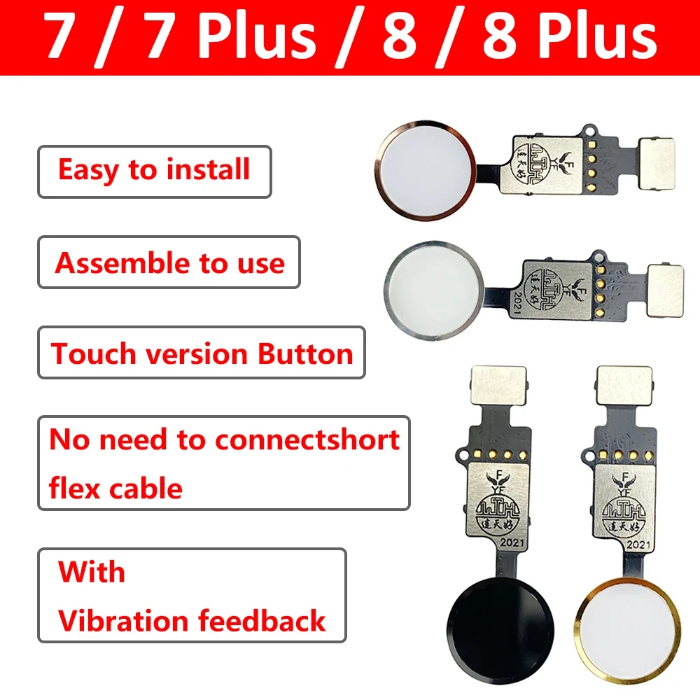 New Home Button Key Flex For iPhone 7 7G 8 8G Plus Universal Back Menu Keypad Return Function Solution No Touch ID Free Shipping