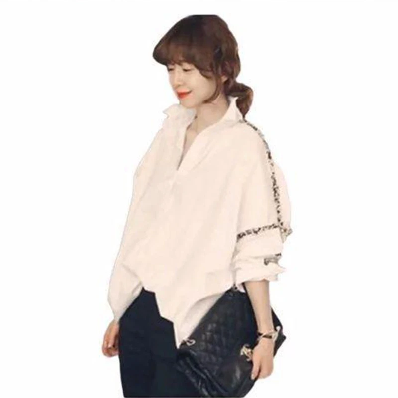 Large Size Women\'s Clothing Medium Length Long Sleeved Shirt for Women\'s Spring Autumn New Korean Version Loose Slimming Top