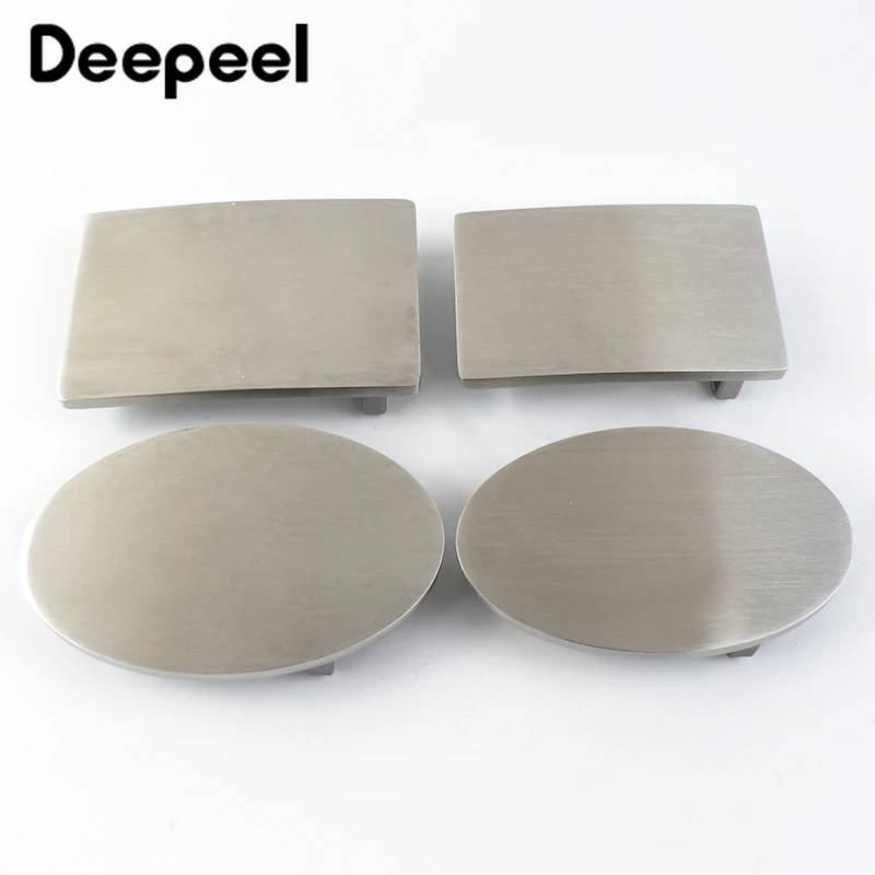 Deepeel 35/40mm Stainless Steel Man Belt Buckle Metal Automatic Smooth Plate Belts Head for Waistband Leather Crafts Accessories