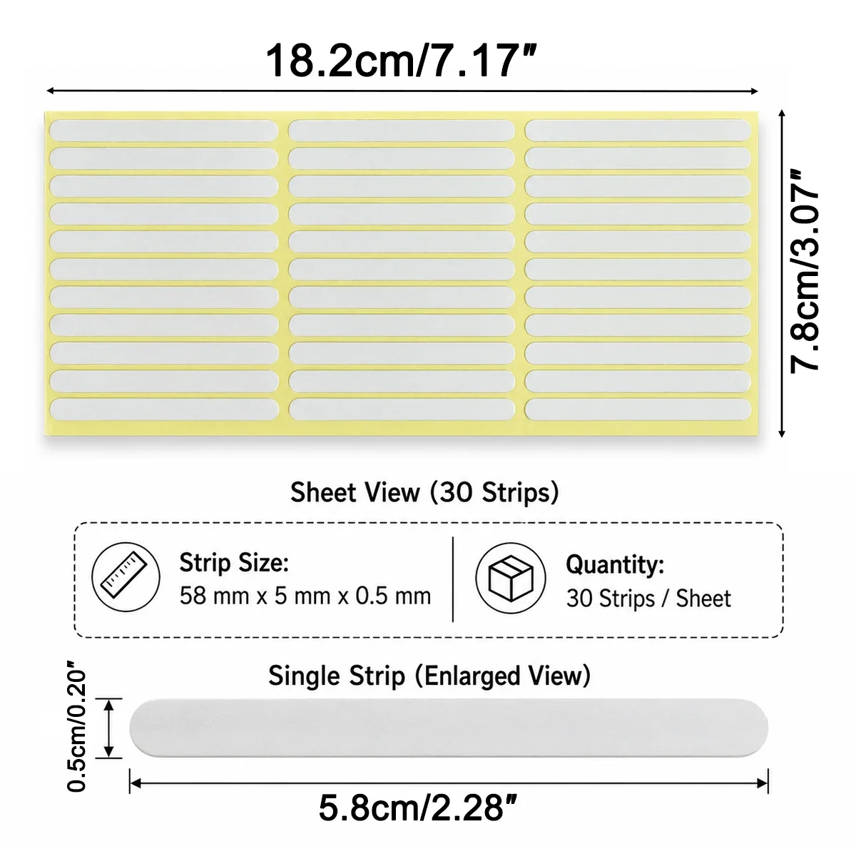 1 bis 50 Blatt doppelseitiges Nagelklebeband 30-1500 Klebestreifen für Press-On-Nägel Verpackung, Lagerung, Präsentation, Salonzubehör – Detail 2