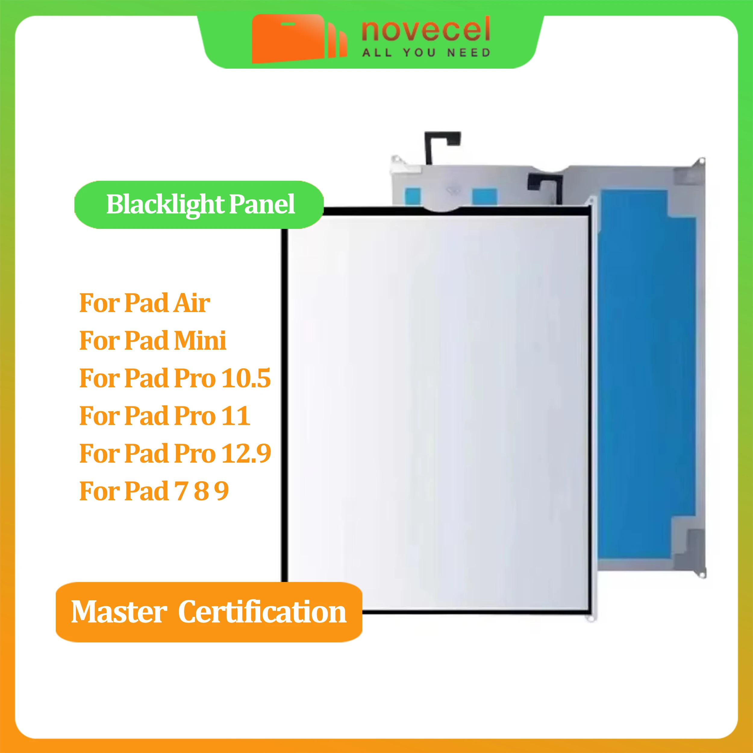 

Novecel LCD Screen Display Backlight Back light Panel For iPad 6 7 8 9 Air 2 3 Pro 9.7 10.5 11 12.9 Mini 2 3 4 5 Repair